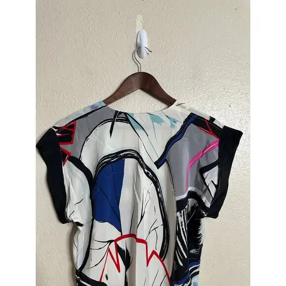 Balenciaga Multicolor Abstract Brushstroke Print Shift Dress Womans 36/ US Small - Picture 4 of 10